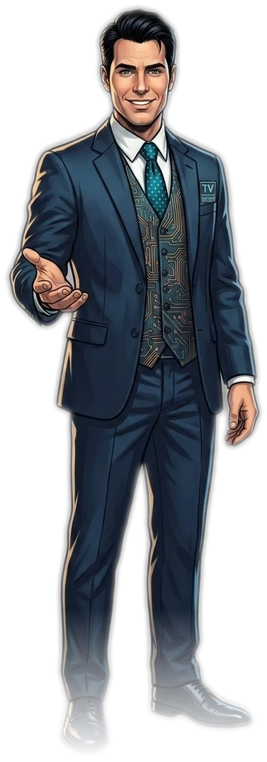 Personaje TecnoVida invitándote a empezar